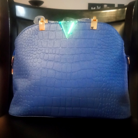 CLEAR TOP HANDLE PURSE- ROYAL BLUE main image 0